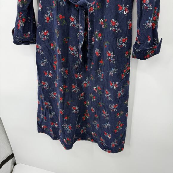 Vermont County Store Farmhouse Maxi Dress Medium Pockets Blue Corduroy Floral - Picture 11 of 14
